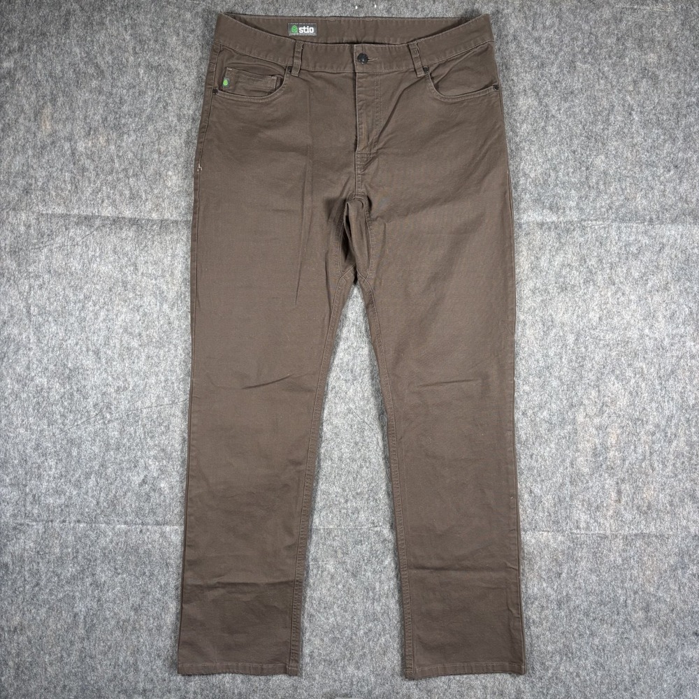 Stio Rivet Canvas Pant Men's 36L x 33 Brown Cowboy Coffee‎ Gussetted